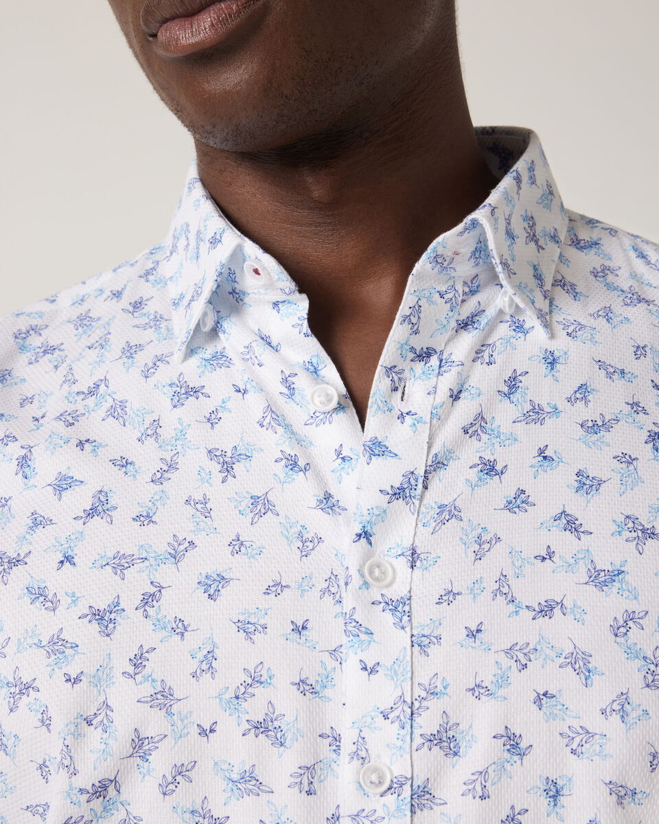 Textured Floral Long Sleeve Shirt, Blue, hi-res